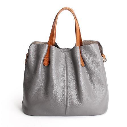 2 In 1 Leather Shopper Tote Bag