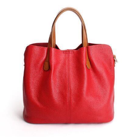 2 In 1 Leather Shopper Tote Bag